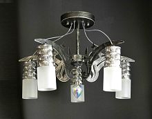 Люстра потолочная пятирожковая Мелодия Света  E27 Черное золото картинка 